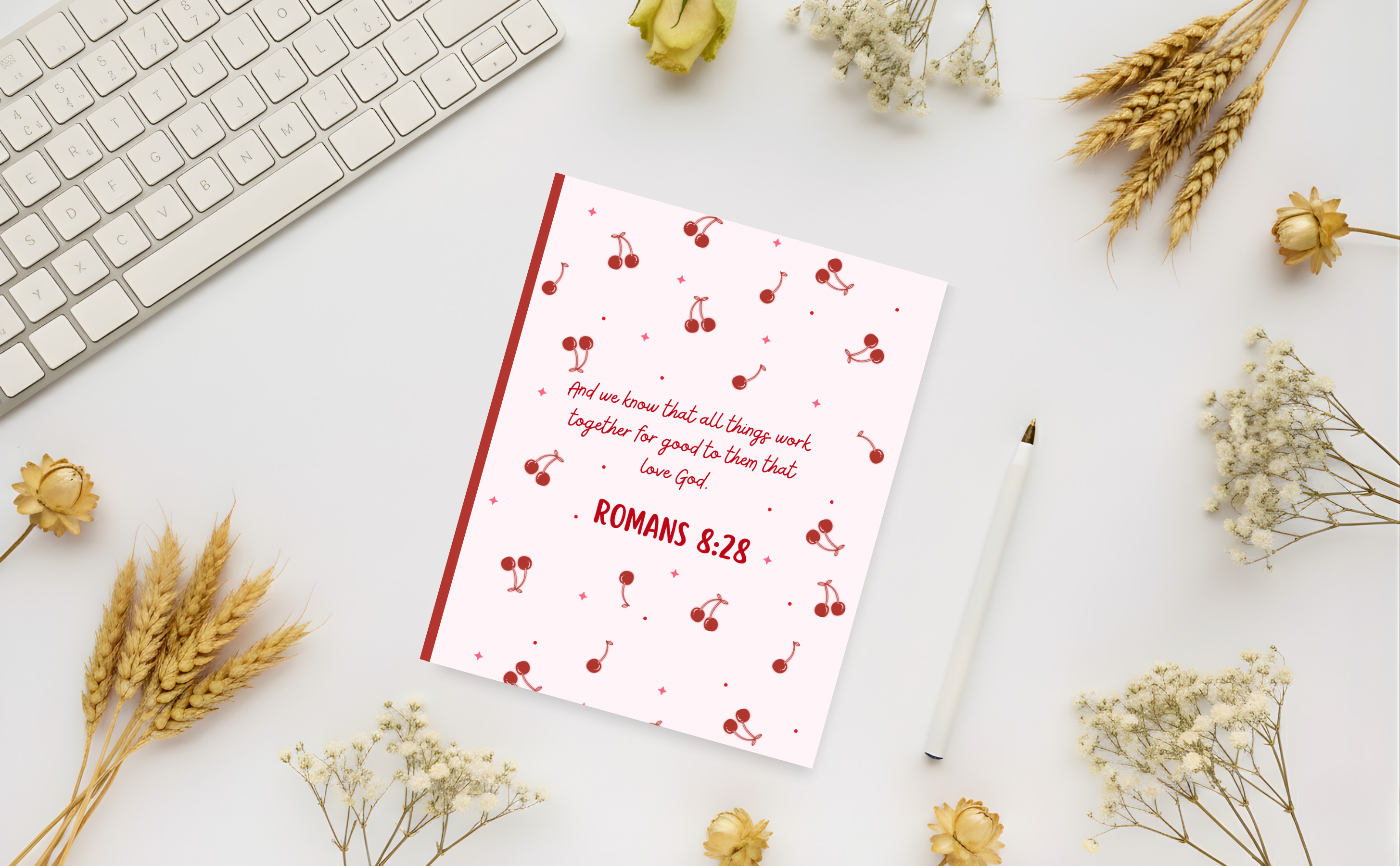 Cherry Collection: Christian Composition Notebook (7.5" x 9.25", College Ruled, 110 pag.)
